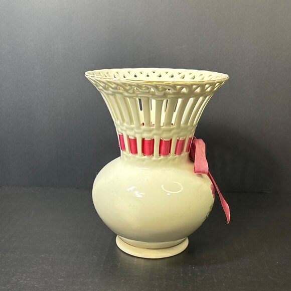 Formalities by Baum Bros Vase Victorian Roses 7.5'' with Matching Rose Ribbon - Picture 4 of 7